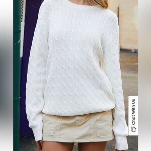 Brandy Melville | John Gault Cream Cable Knit Sweater, OS